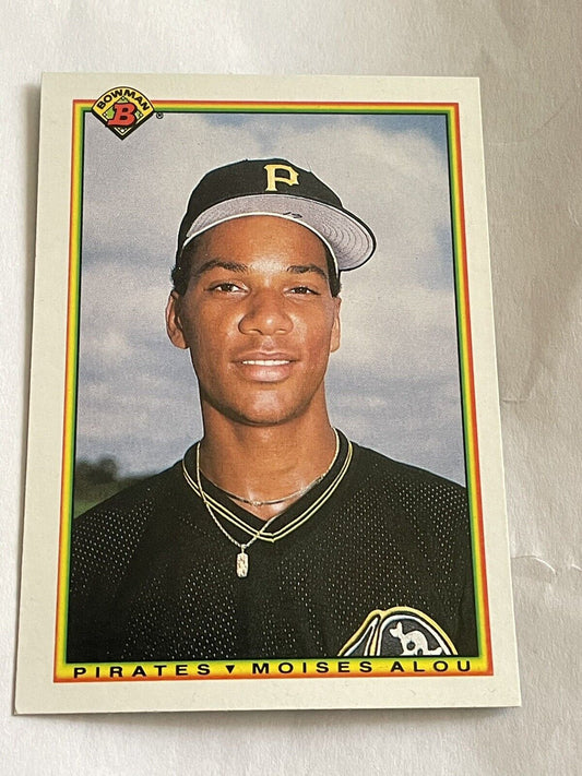 1990 Bowman #178 Moises Alou Rookie Card Pittsburgh Pirates