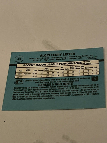 1988 Donruss Al Leiter Rated Rookie #43