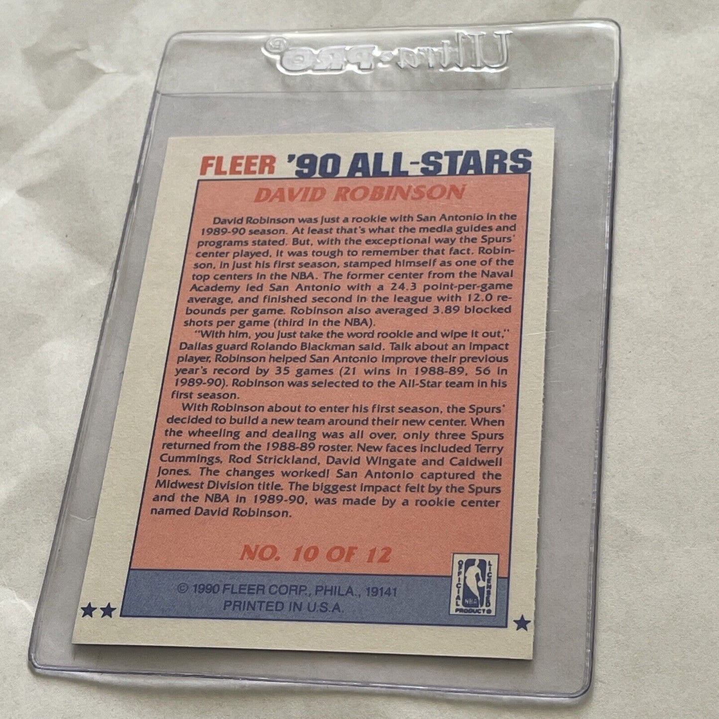 1990 Fleer All-Stars #10 David Robinson