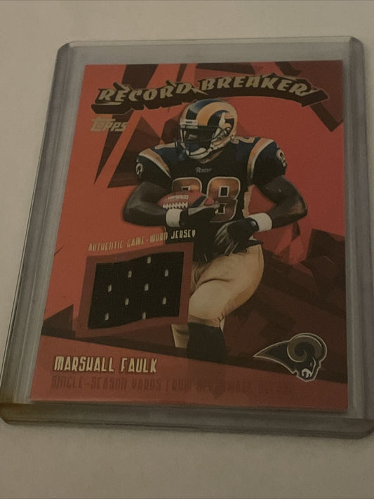 Topps 2003 Marshall Faulk Game Used Jersey Patch Record Breaker