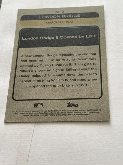 2022 Topps Heritage #NF-3 London Bridge Opens News Flashbacks