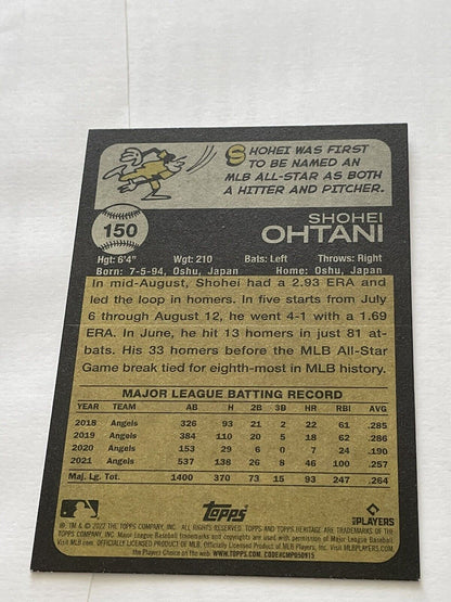 2022 Topps Heritage Shohei Ohtani Los Angeles Angels #150