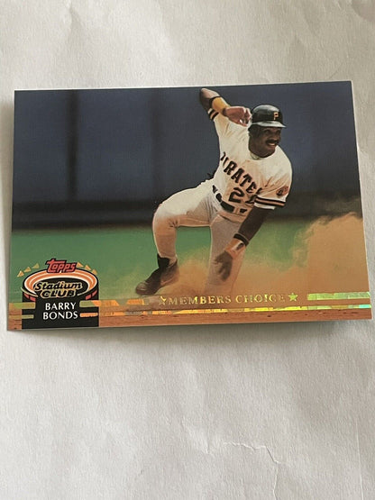 1992 Topps Stadium Club Barry Bonds #604 Member's Choice  SF Giants Pirates