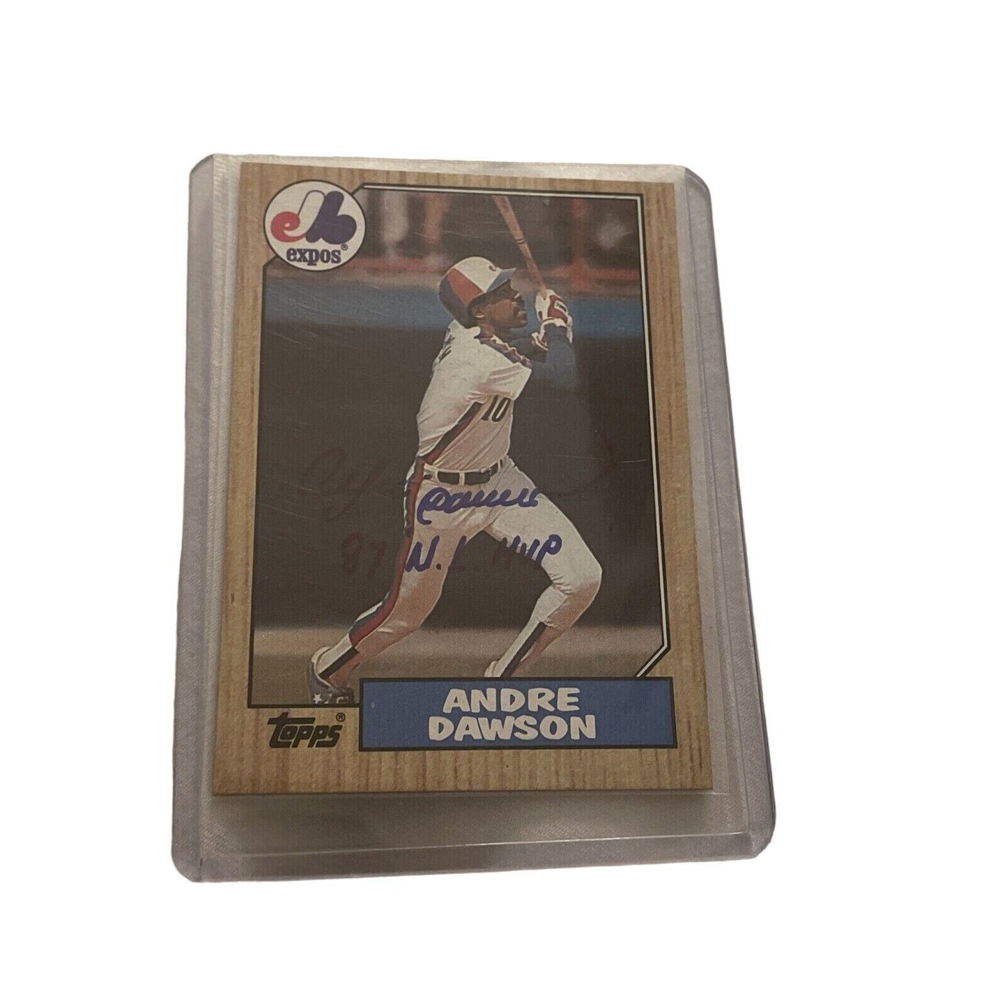 Andre Dawson autograph card 87 Topps (NL MVP year)