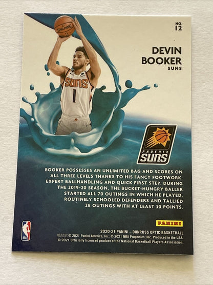 Devin Booker 2020-21 Panini Donruss Optic #12 Splash Insert Phoenix Suns