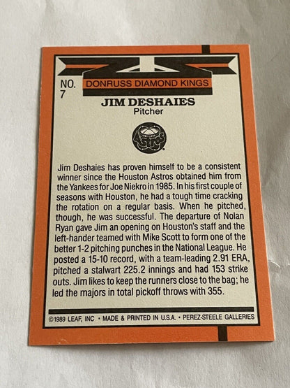 1990 Donruss Jim Deshaies Diamond King #7 Card