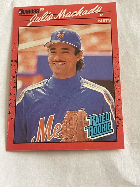 1990 Donruss #47 Julio Machado Rated Rookie RC NY Mets Baseball Card
